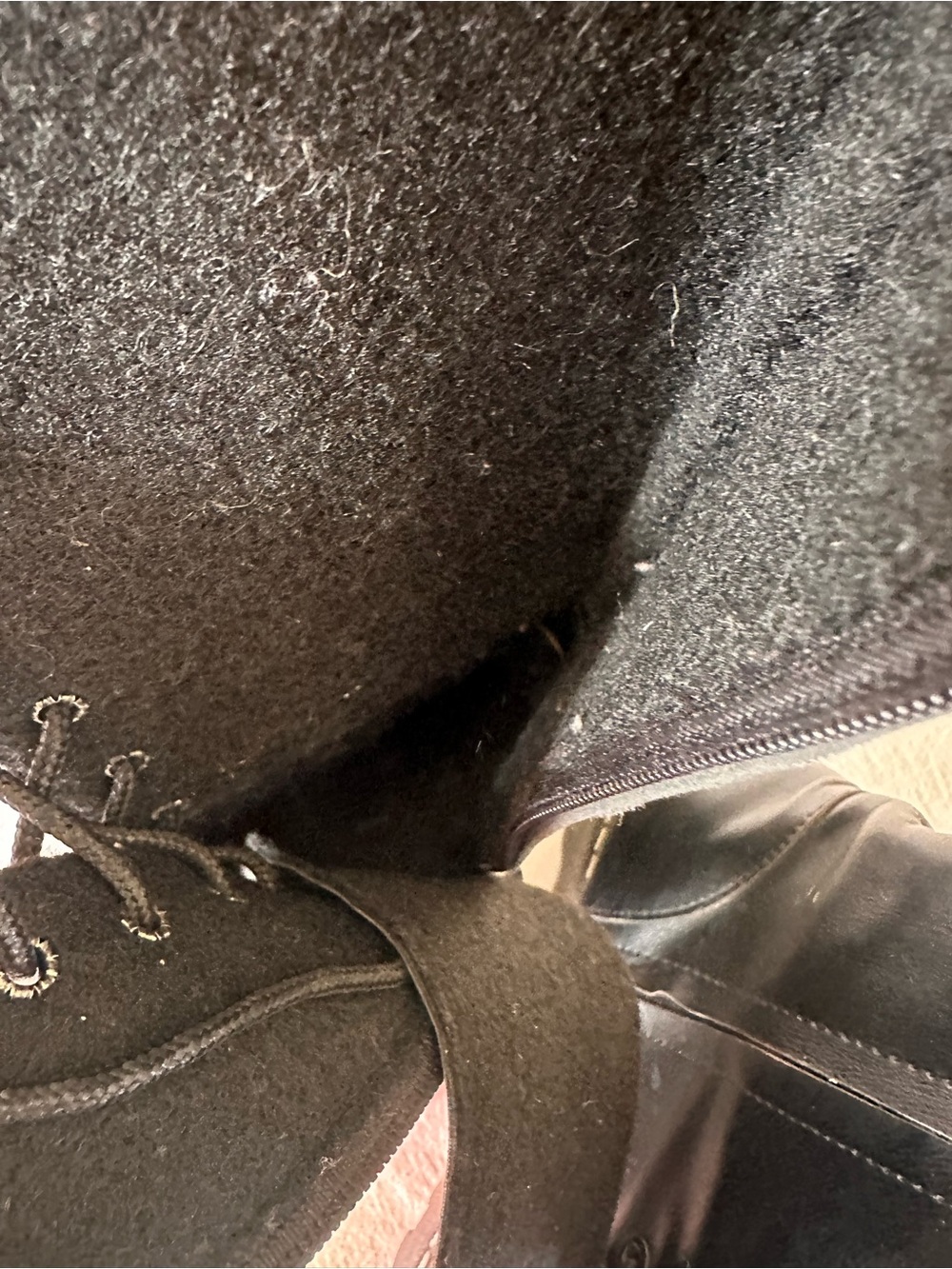 ⭐️ Black Sz 7 Lace-Up Side-Zip Faux Leather Boots Like New - Picture 5 of 10